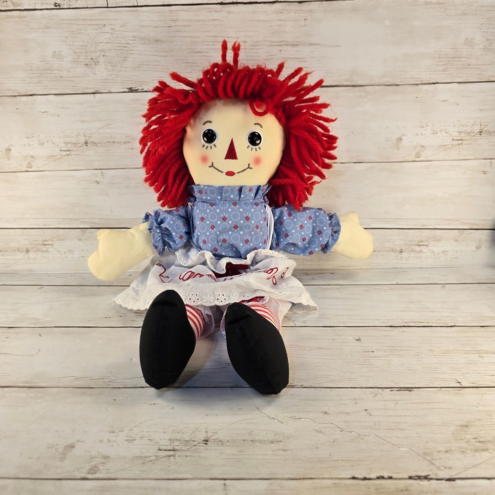 NWOT Aurora Raggedy Ann 16" Classic Plush Cloth Doll Red Yarn Hair 2022 Hasbro